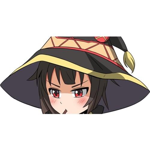 Personality Konosuba Megumin Vinyl Car Stickers Waterproof Anime Laptop Surfboard Decal Vehicle Accessories Apply To Car Window