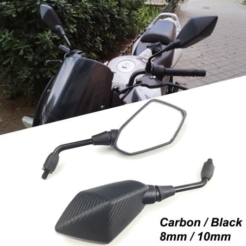 2pcs 8mm 10mm Motorcycle Rearview Mirrors Convex Wide Angle Adjustable Bicycle Bike Handlebar Side Flexible Rear View Mirror