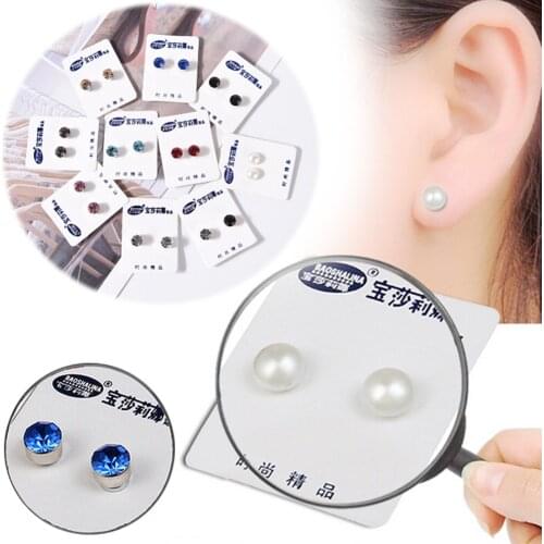 Cute 1 Pair Magnetic Therapy Weight Loss Earrings Magnet In Ear Eyesight Slimming Healthy Stimulating Acupoints Stud Earring Bio