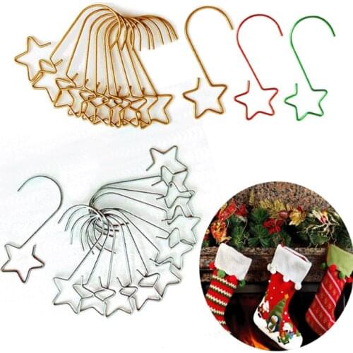 20/40/60pcs Christmas Ornament S-shaped Hooks Mini Christmas Wreath Hooks for Hanging Xmas Tree Decoration High Quality Metal