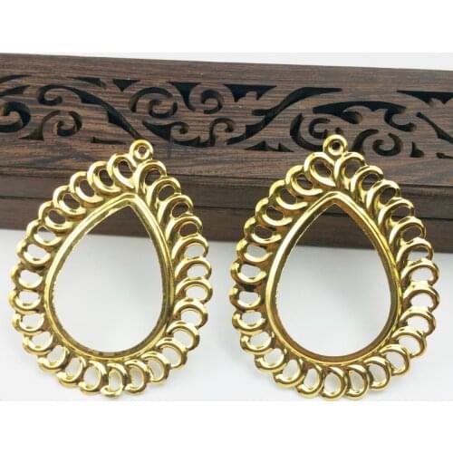 20pcs 57mm Filigree flower Wraps Metal Charms For Embellishment Scrapbook DIY Jewelry Metal Craft ear accessories