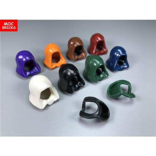 20pcs/lot MOC Bricks Headgear Hood Helmet Folded Down Figure accessory fit with 30381 & 15428 building blocks toys kids gifts