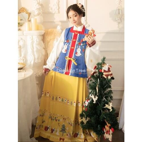 2021 chinese traditional hanfu clothes woman elegant dance costumes ancient ming dynasty retro chinese hanfu photography clothes