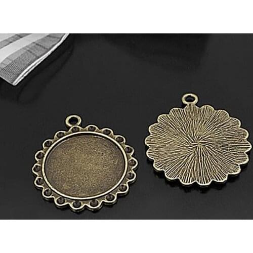 22863)10PCS Antique Bronze Zinc Alloy Inside size:22MM Alloy Cameo settings Jewelry Making Supplies Diy Findings Accessories