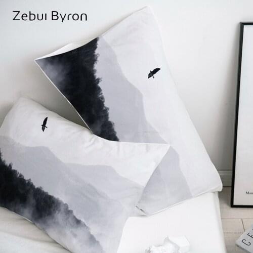 3D HD Pillow Case Pillowcase Custom 50x70/50x75/50x80/70x70,Decorative Pillow Cover,Bedding Ink painting mountain Drop Ship
