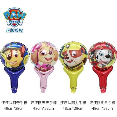 5/10pcs Paw Patrol Holding Aluminum Balloon Cartoon Character Canine Skye Chase Children Toys Handheld Balloons Children Gifts