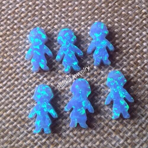 50pc/lot Hot Sale 8.5x13mm Boy Fire Opal Synthetic Boy Opal , Blue Boy Opal Stone for Necklace