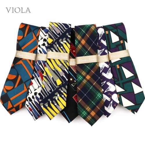 Geometric Abstract Vintage Art 7cm Neck Ties Chiffon Mens Plaid Paisley Casual Suit Party Banquet Dinner Cravat Accessory Gift