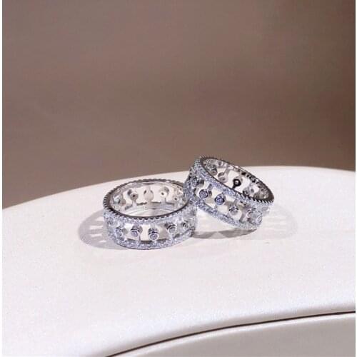 Authentic 925 Sterling Silver Ring For Women Cubic Zirconia Clear CZ Girl Birtthday Wedding Party Gift Fine Jewelry Top Quality