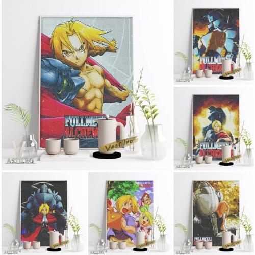 Fullmetal Alchemist Hot Anime Japan Manga Poster Cartoon Character Art Prints Canvas Painting Otaku Bedroom Home Decor Gift Idea