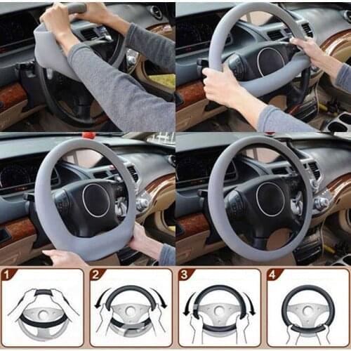 Car Stretch Steering Wheel Covers for Ford Focus Fusion Escort Kuga Ecosport Fiesta Falcon EDGE/Explorer/EXPEDITION/EVOS/START