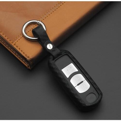 Bilchave Carbon Silicone Remote Car Key Case Cover Fob For Mazda 2 3 6 Axela Atenza CX-5 CX5 CX-7 CX-9 2014 2015 2016