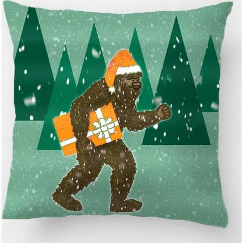 "Christmas With Bigfoot" Throw Pillow Case Decorative Cushion Cover Pillowcase Customize Gift By Lvsure For Car Sofa Seat