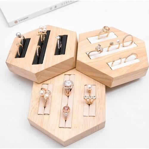 Wood Ring Insert Display Holder Tray Jewelry Storage Organizer Showcase Tool