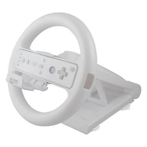 For Nintend Wii Console Controller Game Accessory White Multi-angle Axis Mari o Racing Game Steering Wheel + Stand Dock Base