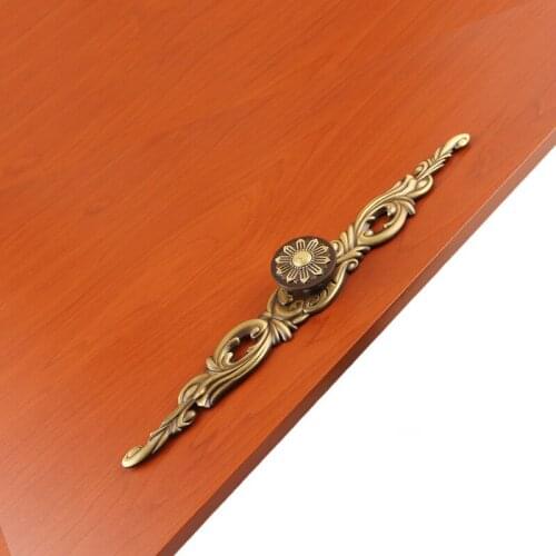 European Antique Boutique Drawer Bookcase Wardrobe Door Art Cabinet Handle Solid Brass(L:113.5mm)