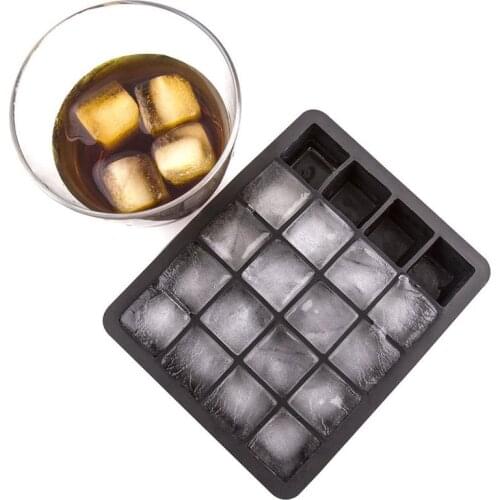 Kapmore 1pc Food Grade Silicone Ice Cube Mold Creative Square Multiuse 20-Cavity Ice Cube Maker Ice Cube Tray Tools