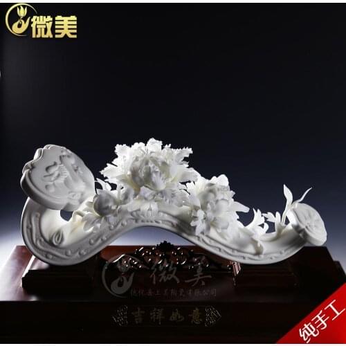 Good luck Dehua ceramic white porcelain flowers ornaments size Home Furnishing jewelry ornaments are modern furnishings