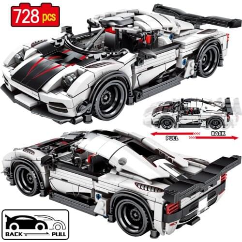 City Pull Back Mechanical Technical Sport Racing Car F1 Racing Car Building Blocks Bricks Toys For Children Boys