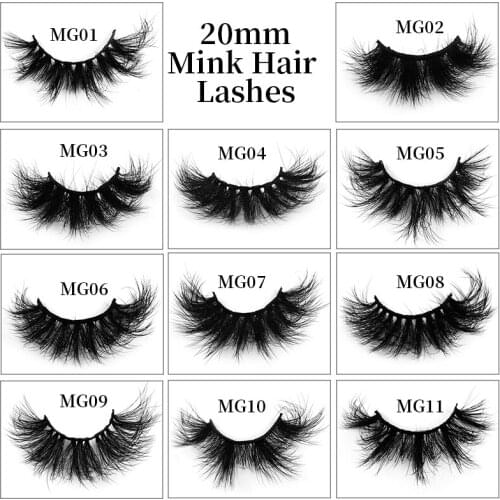 HBZGTLAD 100% mink eyelashes extra length 20mm lashes 3D eyelashes Big dramatic volumn eyelashes Crisscross false eyelash