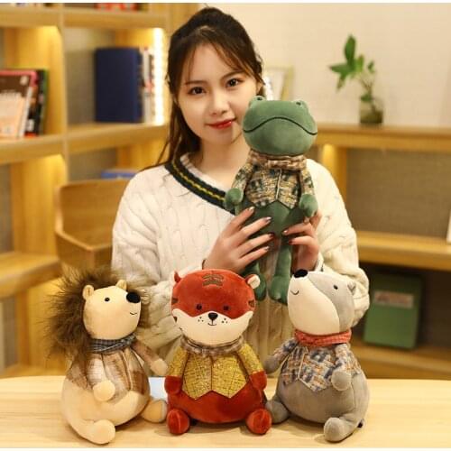 Nice 1pcs 23/32cm Animal Badger Frog Hedgehog Tiger Plush Toys Kawaii Stuffed Soft Dolls for Baby Girls Birthday Decor Present