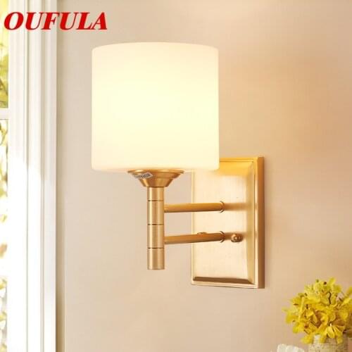 OUFULA Indoor Wall Lamps Fixture Brass Modern LED Sconce Contemporary Creative Decorative For Home Foyer Corridor Bedroom