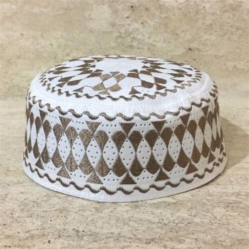 Brown Islam Prayer Caps Muslim Yarmulke Ropa Jewish Kippah Homme Muslim Hats Namaz Cap Turbante Indiano Islamic Men Allah Hats