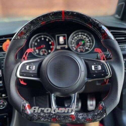 Forging Carbon Fiber Steering Wheel For MK7.5 GTI R For Volkswagen Golf MK7 Steering Wheel Assembly