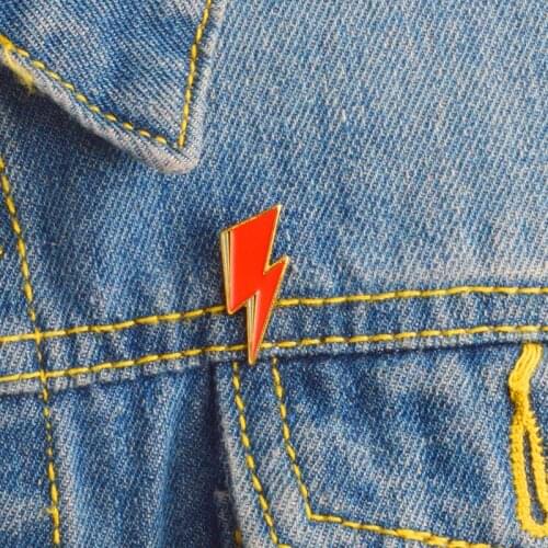Red Lightning Brooches Anti-abortion Lightning Enamel Pin inspired Badge Hat Backpack Lapel Pin Jewelry Gift for Women Wholesale