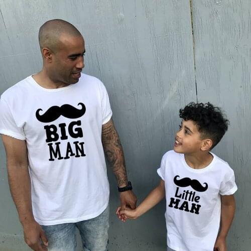 Summer Tops Short Sleeve Family Look Matching Family Outfits 1pcs Big Man Little Man Father & Baby T-Shirt Clothes White T Shirt