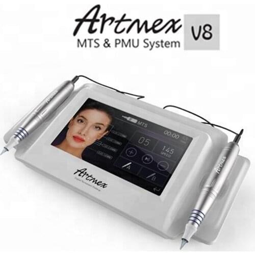 Permanent Makeup Tattoo Machine Artmex V8 Touch Screen With Two Handles Eyebrow Make Up&Lip Rotary Tattoo Machine MTS PMU System