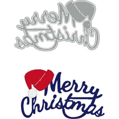 Merry Christmas Hat Metal Cutting Dies Stencil DIY Scrapbooking Album Stamp Paper Card Embossing Decor Craft