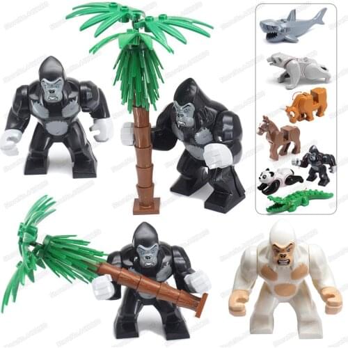 Forest Orangutan Animal Set Assembly Building Block Pet Moc Field Primates World Figures Friend Model Child Toys Christmas Gifts
