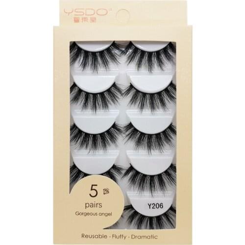 5 pairs 3d mink eyelashes fluffy thick lashes natural long false eyelashes makeup full strip mink lashes natural false eyelashes