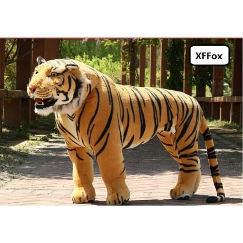 Huge plush tiger toy simulation yellow standing tiger doll birthday gift about 110x70cm xf0720