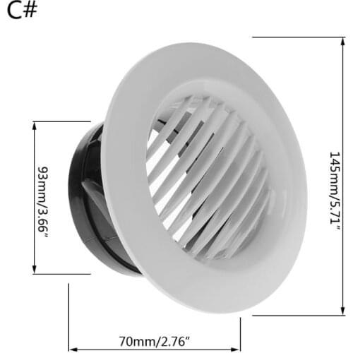 Air Vent Extract Valve Grille Round Diffuser Ducting Ventilation Cover 100mm D2TD