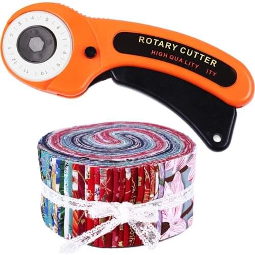 Dailylike Roll Up Cotton Fabric Quilting Strips Jelly Rolls Cotton Craft Fabric Bundle Professional 45mm Rotary Fabric Cutter