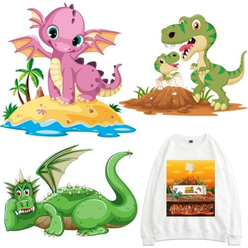 Cute Dinosaur Patches Thermal Sticker on Clothes Iron-on Transfers for Clothing Thermoadhesive Patch Fabric Diy Applique for Kid