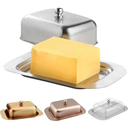 Stainless steel butter plate Western cheese butter plate Bread cake butter box Restaurant butter box