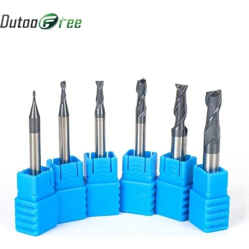 Tungsten Steel End Mill Straight Shank 2 Flute Solid Carbide CNC Milling Cutter 2mm 3mm 4mm 5mm 6mm 8mm 10mm