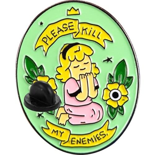 Funny Cute please kill my enemies Pin badges Women Crop For Girl Gamers Women