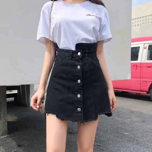 New Women Denim Mini Skirt Charm Fashion 2021 Summer High Waist Skirt Package Hip Jeans irregular Harajuku Plus Size Cotton