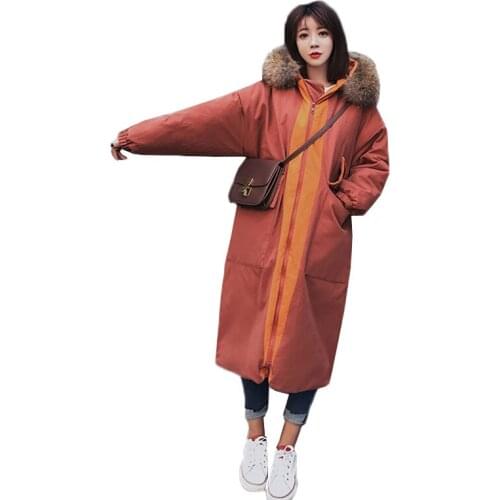 Women cotton coat winter jacket women loose thicken plus size female quilted jackets fur collar hooded women down cotton coat