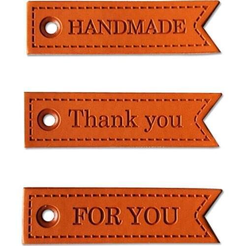 100Pcs Handmade Leather Hang Tags For Clothing Hang Leather Labels With Thank Your For Gift For You Tag For Leather Labels