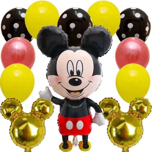 12pcs 112cm Giant Mickey Minnie Head Balloons Birthday Party Balloon Kids baby shower Decorations supplies Classic Toys Gift