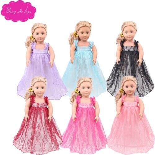 18 inch Girls doll dress Beautiful princess evening gown hanbok American newborn skirt Baby toys fit 43 cm baby dolls c432-c437