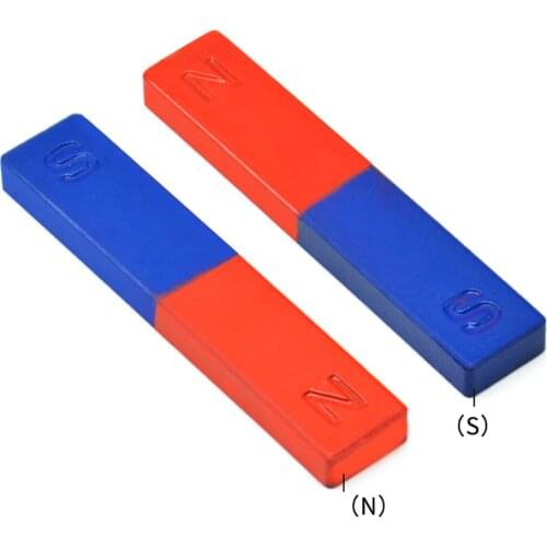 2Pcs/Set Science Physics Experiments Magnet Pole Teaching Tool Red Blue Painted N/S Bar Magnet for magnetic field experiments