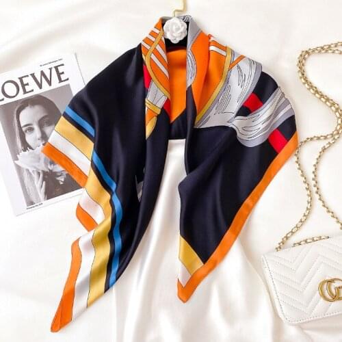 2020 Brand Female Spring Scarves New 90*90cm Design Long 100% Silk Scarf Shawl Autumn Winter Women Neck Hijab Pashmina Foulard