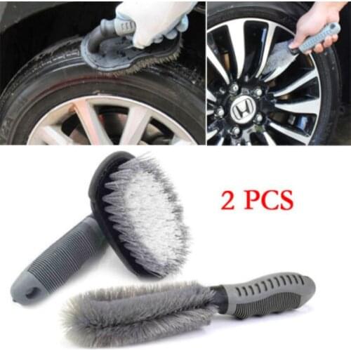 2xWheel Tire Rim Hub Cleaning Brush Wash Scrub Tools For Auto Motorcycle