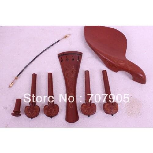 4/4 Violin Parts jujube carving, tailpiece+chinrest+tail gut+end pin+ peg #W11